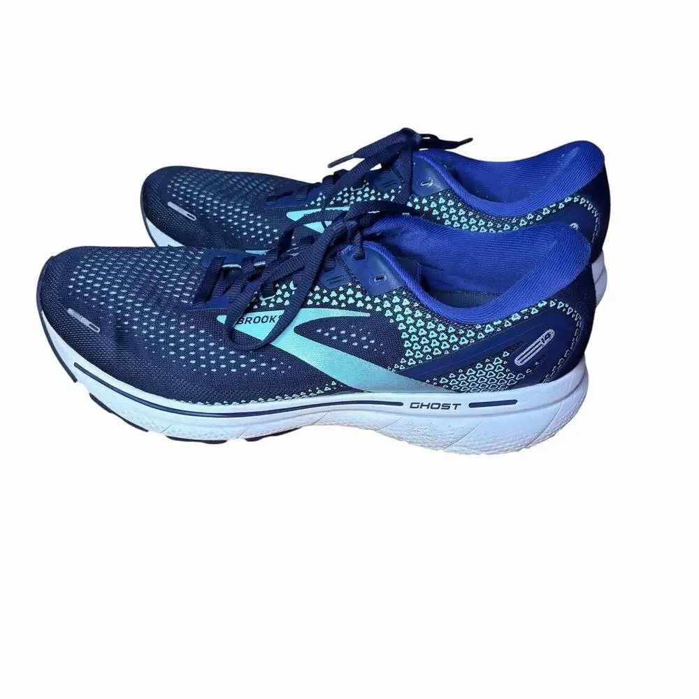 Brooks Ghost 14 Navy Blue Women's Size 12 B Medium Neutral Running Shoes